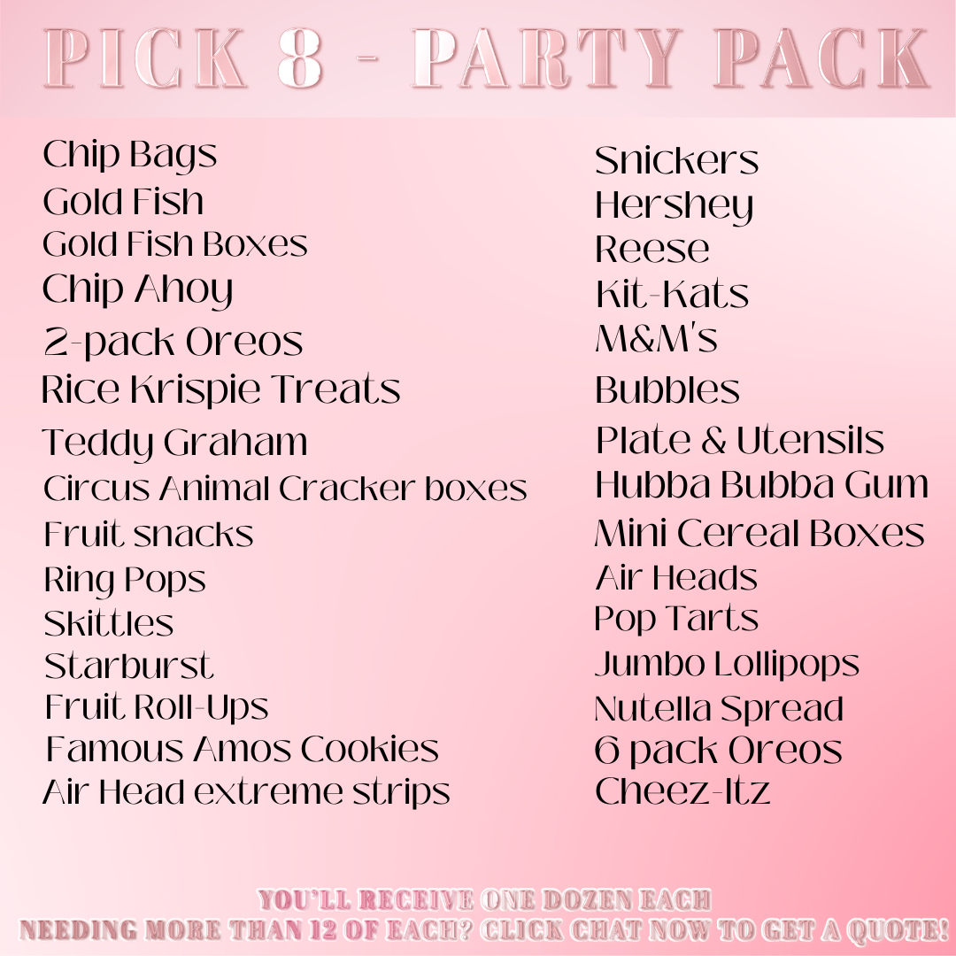 Pick 8 Party Package